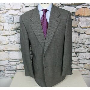 TALLIA UOMO Vintage Men's Sport Coat Wool Gray Tweed Two Button Ventless 44 L